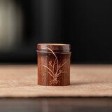 哲明 老煤竹盖置 手工雕刻盖托雕刻竹盖置茶壶盖紫砂盖架烟熏老竹 老煤竹盖置（兰花）