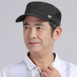 澳美乐活爸爸帽子洋气中老年夏季男夏天薄户外老年人单休闲中年春夏男帽 黑色-透气 可调节