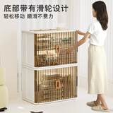也雅（Yeya）可折叠收纳柜【升级带锁】免安装玩具收纳箱卷帘门阳台储物柜飘窗 【加大号】欧灰 2只装
