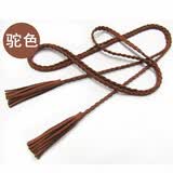 途尊（kingtrip）装饰腰带女韩版百搭仿磨砂皮流苏皮带裙子腰绳腰饰时尚 驼色