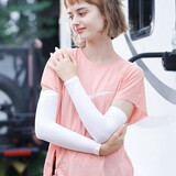 ceokue夏季冰袖套防晒女护臂户外骑行冰袖男开车冰丝手套长款 直筒款-1双装-（颜色随机）