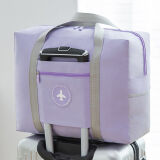 爱满 旅行包男女通用便携可折叠包大容量行李包加厚收纳整理袋手提包 三代款浅紫色 44*17*35 大