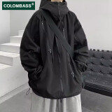 Colombass外套男秋季新款潮牌美式机能工装情侣款户外登山服夹克男 黑色 XL(建议120-140斤)