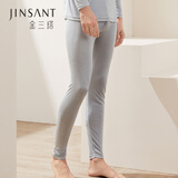 金三塔打底秋裤男真丝桑蚕丝亲肤舒适修身秋冬保暖男士打底裤 灰色 XL