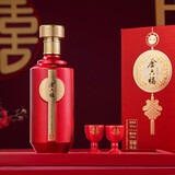 金六福 长寿图中国红 清香型白酒 53度 500ml 单瓶装 纯粮酿造 结婚喜宴