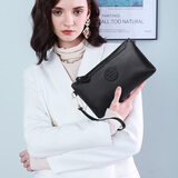 七黛（Qidell）七黛手拿包女小包手抓包情人节手包潮真牛皮女士包包新款斜挎包 K299黑色【真皮】