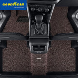 固特异（Goodyear）丝圈汽车脚垫适用于卡罗拉雷凌奥迪a4l思域雅阁特斯拉model3脚垫 咖色 下单请备注车型/客服回电确认