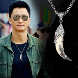 戚小米狼牙项链男潮造型嘻哈韩版个性男士吊坠霸气潮男项链配饰送朋友