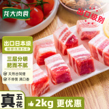 龙大肉食 国产猪五花肉块2kg 冷冻带皮五花肉猪五花烤肉原料 出口日本级 