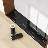 艺贝门槛石贴纸自粘防水耐磨仿大理石瓷砖地砖遮丑门口门坎过门石地贴 【加厚】T-黑白纹 5米长 宽30CM-测量好尺寸再下单