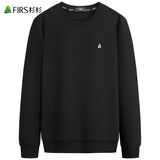 杉杉（FIRS）男装卫衣男2025秋季新款圆领宽松休闲打底中青年长袖通勤上衣017 黑色 常规 XL (180)