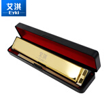 艾淇Eyki口琴24孔复音C调初学者学生儿童成人自学入门口琴乐器 标准版口琴金色