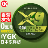 simagoy喜曼多丫GK路亚pe线日本进口原丝编织线顺滑8编微物雷强0涨号耐磨鱼线X9 100米1.2号