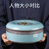 祥业祥业 陶瓷紫砂茶叶罐大号罐红茶普洱茶罐存储罐茶叶桶普洱罐子 哥窑双饼装
