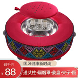 帝春堂坐灸器加大艾灸蒲团坐垫艾灸盒足灸妇科坐灸宫背腹灸打坐茶艺 【红色】中国风控温款 （40CM)