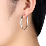 卓尔琪【超闪】纯银耳圈大圈高级感圆圈耳饰女夸张圈圈耳环2026新款爆款 直径3.5厘米一对