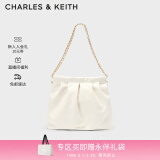 CHARLES&KEITH子母链条大容量流浪包托特包单肩斜挎包包女包520CK2-40671449 Cream奶白色 L