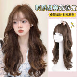 遇上佳人 头套式假发 长卷整刘海顶假发套女刘海大波浪长卷仿真发自然蓬松 【暖棕护理套装】 棕色系 长发 50cm