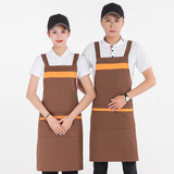 职彩云间工作服围裙定制印字餐饮服务员奶茶店水果店烧烤店卤味店围裙 浅咖 均码