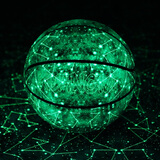 狂迷星域夜光篮球荧光发光刻字定制生日礼物学生成人女子儿童耐磨蓝球 透明礼盒（联系客服下单）