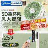 美的（Midea）空气循环扇电风扇落地扇家用摇头台式桌面两用电扇可拆洗节能立式轻音扇宿舍低噪台扇 【行业TOP】遥控定时款 GAG24MR