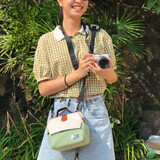 吉尼佛（jenova） 摄影包单肩相机包女男佳能 R5 R6微单相机包富士xt5索尼a7微单包 61130【小号】石青/米白色