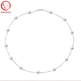 滴水成珠南珠世家淡水珍珠项链珍珠满天星项链优雅百搭生日礼物送女友 白色珍珠+45厘米925银白色链