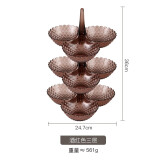 耐持网红可叠加多层点心盘干果盘创意客厅三层水果盘茶几糖果零食盘 酒红色/三层