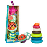 比乐（B.）比乐btoys宝宝叠叠乐婴幼儿套圈圈玩具彩虹塔软积木益智早教6月 叠叠乐+触感球