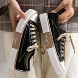 木子胜帆布鞋男韩版透气帅气休闲板鞋学生潮流运动鞋低帮系带单鞋小白鞋 223黑色 43