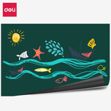 得力（deli）软铁绿板 可磁性吸附软白板黑板贴墙贴纸自粘儿童涂鸦绿板贴 办公会议培训教学可擦写字板画板 50131软铁绿板600*900mm(带胶)