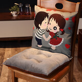 映季 坐垫靠垫一体式椅子垫办公室电脑椅垫腰靠背垫秋冬屁垫学生座垫 情侣 40*40cm坐垫+靠垫