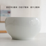 源老舍碗莲盆荷花缸景德镇经典专用水培花盆容器水养小金鱼无孔陶瓷家用 大号白色荷花缸