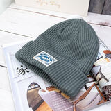 慕衣宾士日系毛线帽子男韩版保暖冷帽秋冬季情侣针织帽女帽子男冬女学生潮 碳灰色 高弹力（男女可戴）