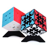 奇艺勇士三阶魔方磨砂面免贴纸手感好附教程 专业比赛魔方儿童玩具 三阶+齿轮魔方