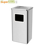 Supercloud(舒蔻) 不锈钢烟灰桶酒店大堂垃圾桶带烟灰缸商用立式吸烟桶室外灭烟桶可定制图案 长方形烟灰桶