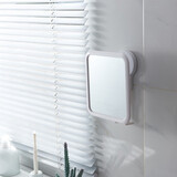 森卡龙（SENKALONG）浴室镜免打孔化妆镜浴室壁挂卫生间镜子挂墙自粘宿舍小号镜子吸盘 方形白色【17*17cm】