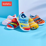 卡特兔毛毛虫凉鞋婴儿宝宝学步鞋男女童机能鞋包头软底防滑夏季网眼透气 蓝色 内长13.5cm/适合脚长13cm