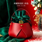 暖橙耀耀幼儿园儿童礼物袋平安果礼品盒糖果包装盒平安夜装饰圣诞节苹果袋 圣诞快乐款-红色