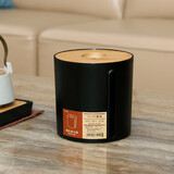 泰禾加厚塑料纸巾盒家用圆筒双出口抽纸盒客厅卧室卷纸盒桌面竹木盖 圆形竹木盖（黑色）