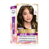 欧莱雅（L'OREAL）卓韵霜特润双膏染发霜（双支膏染发剂可分次补染遮白 男女通用） #4.7亚麻深棕