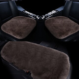 百冉汽车坐垫皮毛一体纯羊毛冬季座垫羊剪绒毛垫三件套无靠背短羊毛绒保暖车垫前排单片方垫冬天毛垫不掉毛 三件套--深咖色 其他车拍下留言车型(市面上95%车型均可以使用)