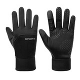 佰思腾 骑行手套男女冬季防泼水快递外卖山地车保暖户外运动登山防滑抗震可触屏骑车手套 骑行A款女黑