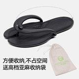 果洛菲（GUOLUOFEI）折叠旅行拖鞋男便携式夏游泳出差女旅游人字拖鞋 黑色 S(36-38)