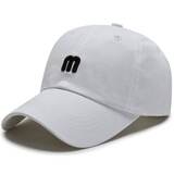 黛米安妮莎安妮莎帽子男夏季遮阳鸭舌帽刺绣棒球帽韩版时尚百搭女休闲太阳帽 M标-白色 可调节