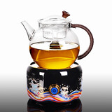 SYANF茶壶玻璃加热煮茶器煮茶壶套装全自动电陶炉小型家用养生泡花茶壶 12-御园壶+滨海黑电陶炉