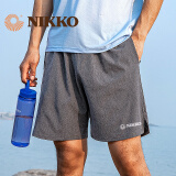 日高（NIKKO）户外运动速干裤男五分裤 夏季运动裤薄款篮球裤宽松 【升级款】浅灰53 XL