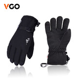 位高Vgo零下20度适用滑雪手套男女户外运动冬款防风防水PVC2460FW 男款 黑色  M