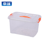 幸蕴（XINGYUN) 塑料带提手收纳箱 8L储物箱 加厚带盖杂物工具整理箱 透明款小号