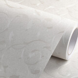 纤纤无纺客厅翻新卧室贴膜电视背景墙PVC自粘贴纸酒店防水防潮加厚即时贴 白底莨苕60cm*5m